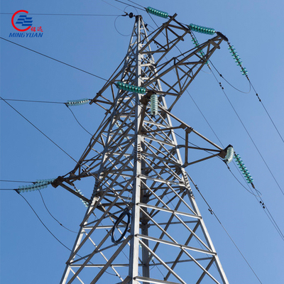 132kv ηλεκτρικός πύργος χάλυβα πύργων ηλεκτρικής δύναμης για τη γραμμή μετάδοσης με την καυτή εμβύθιση που γαλβανίζεται