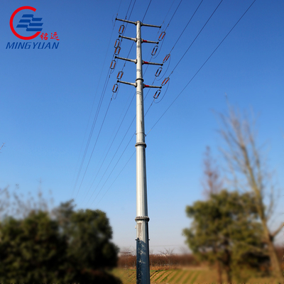 132kV ο ηλεκτρικός πύργος δικτυωτού πλέγματος μετάδοσης χρησιμότητας χάλυβα γαλβάνισε σωληνοειδές Monopoles
