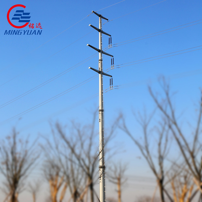 132kV ο ηλεκτρικός πύργος δικτυωτού πλέγματος μετάδοσης χρησιμότητας χάλυβα γαλβάνισε σωληνοειδές Monopoles