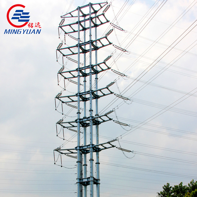 132kV ο ηλεκτρικός πύργος δικτυωτού πλέγματος μετάδοσης χρησιμότητας χάλυβα γαλβάνισε σωληνοειδές Monopoles